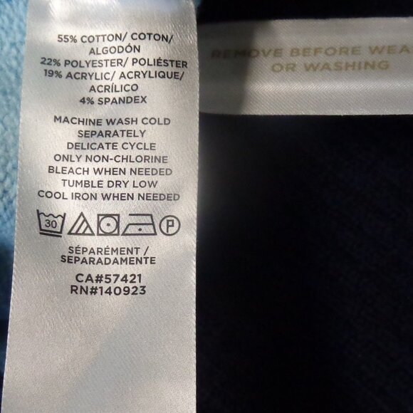 NWT Loft *Size XL  Navy and Baby Blue Striped Sweater - Picture 4 of 10